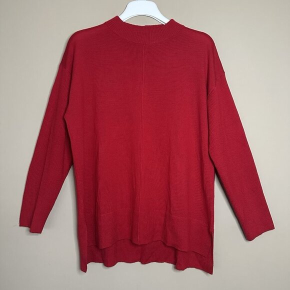 Talbots Sweaters - Talbots 100% Merino Wool Red Mock Neck Sweater Women Petite XL PXL Tunic Ribbed
